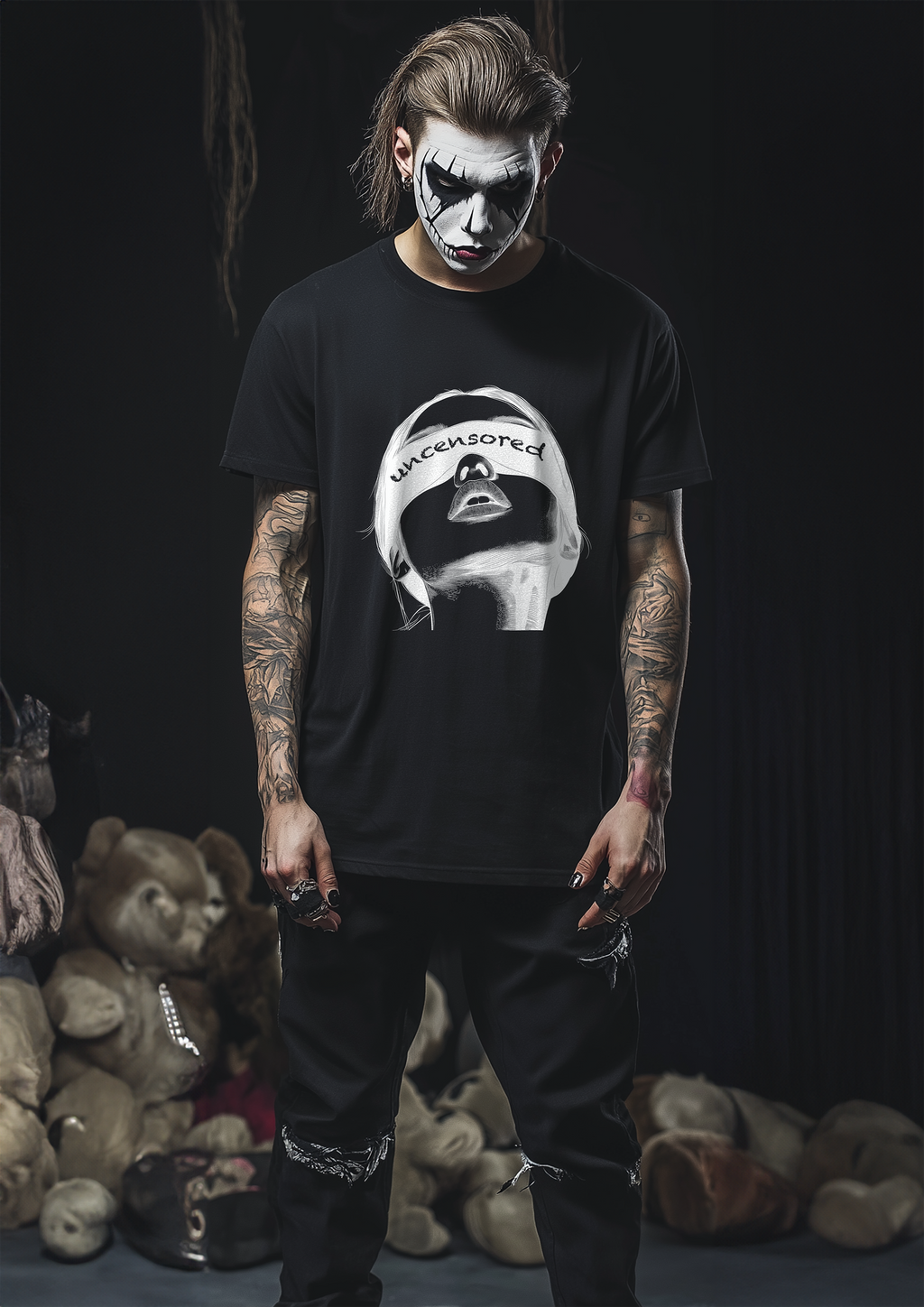 The Blind Fold - Half Sleeves Male Tshirt
