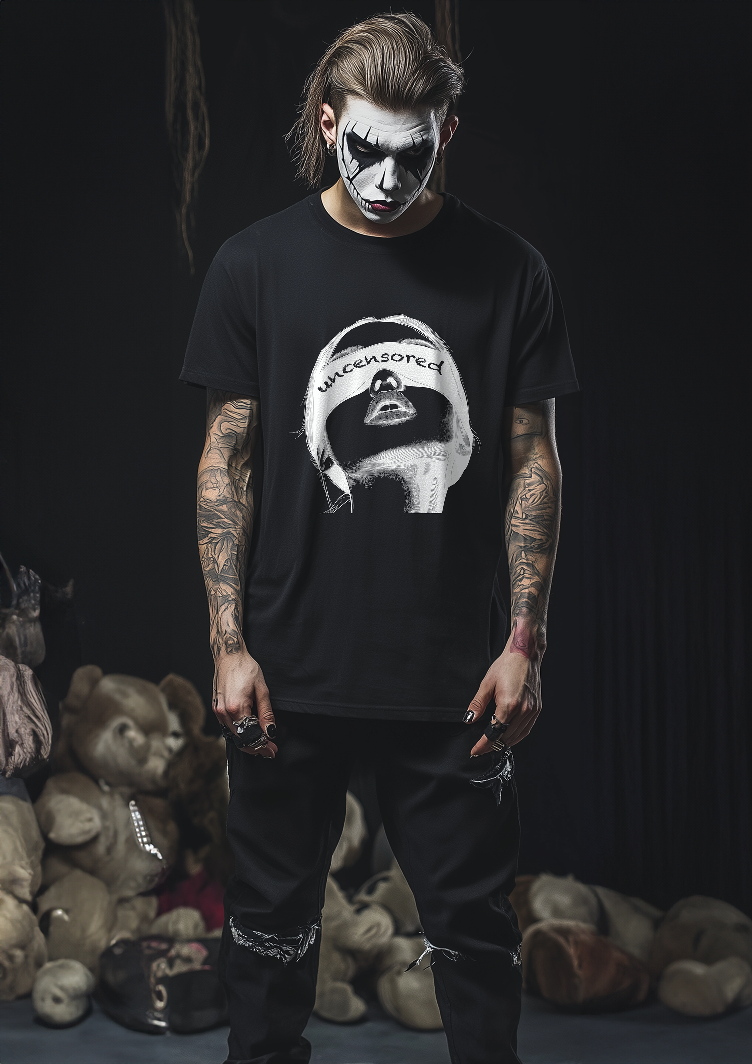 The Blind Fold - Half Sleeves Male Tshirt