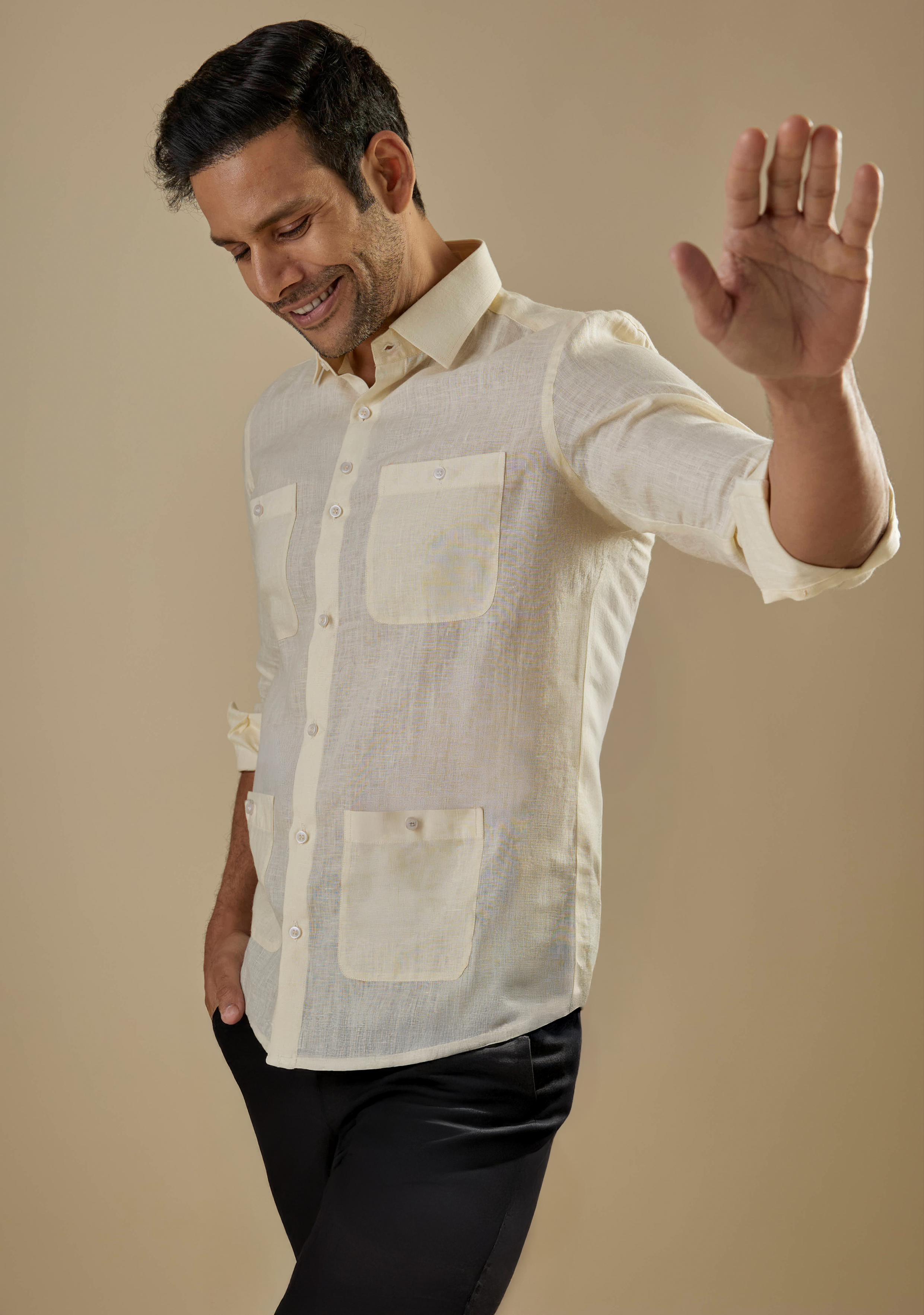 The Yellow Code – Men’s Linen Shirt by NoCuff