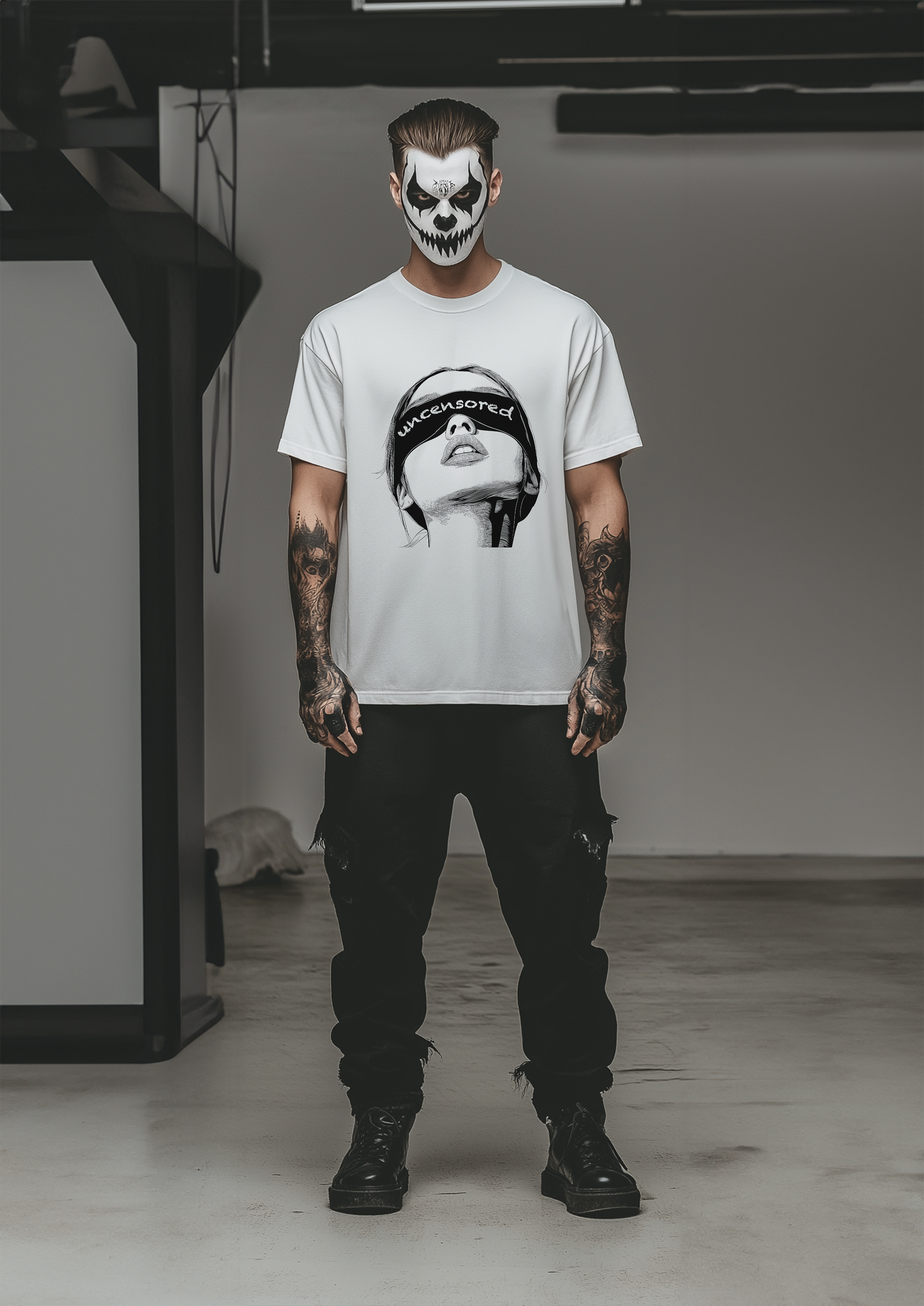 The Blind Fold - Half Sleeves Male Tshirt