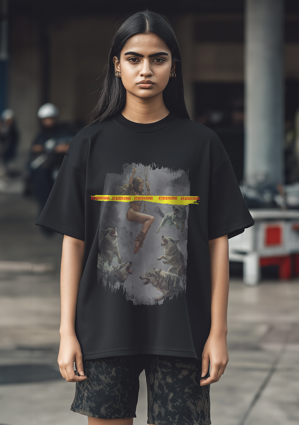 The Wolves and a Girl  - Oversized women's Tshirt