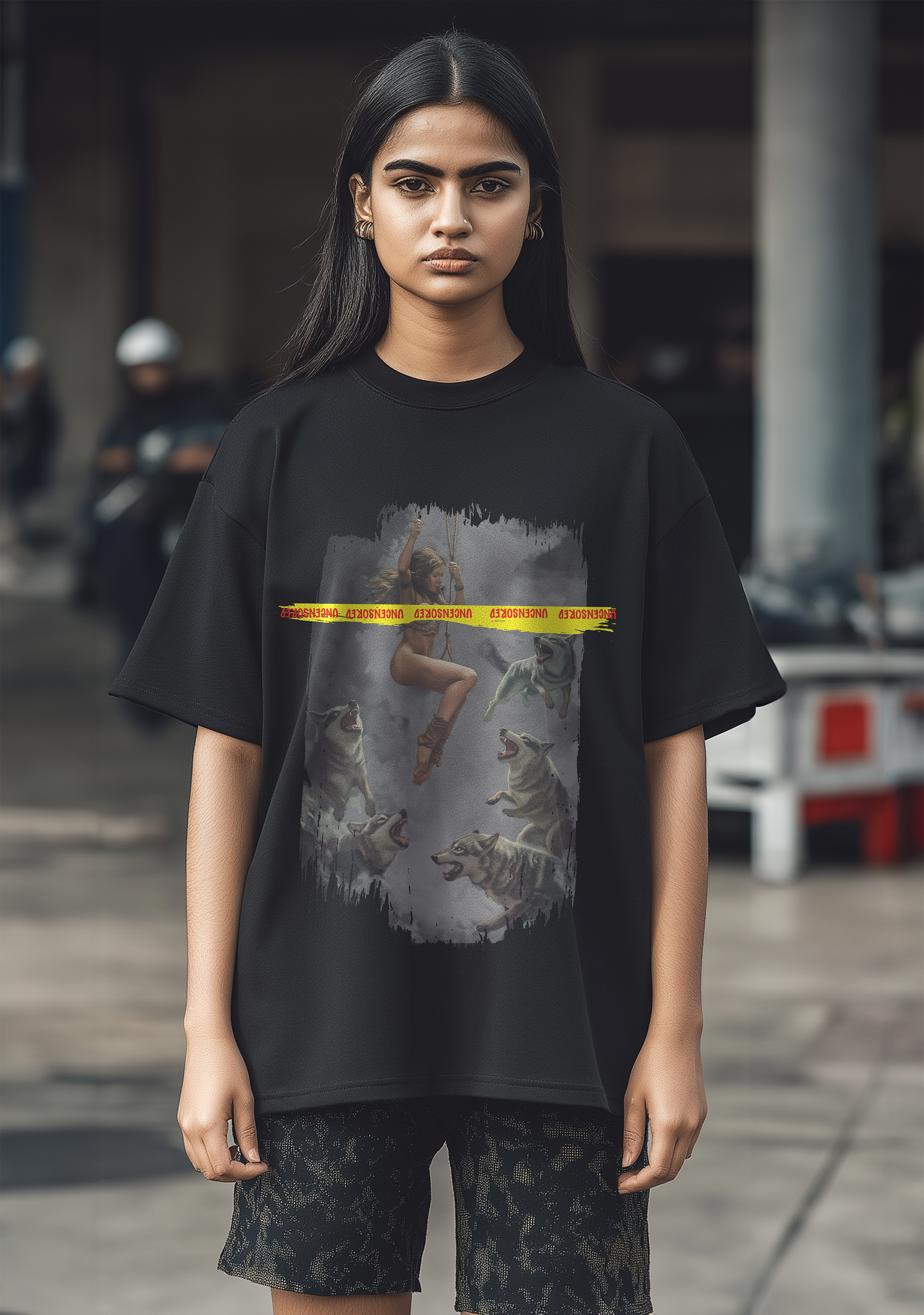 The Wolves and a Girl  - Oversized women's Tshirt
