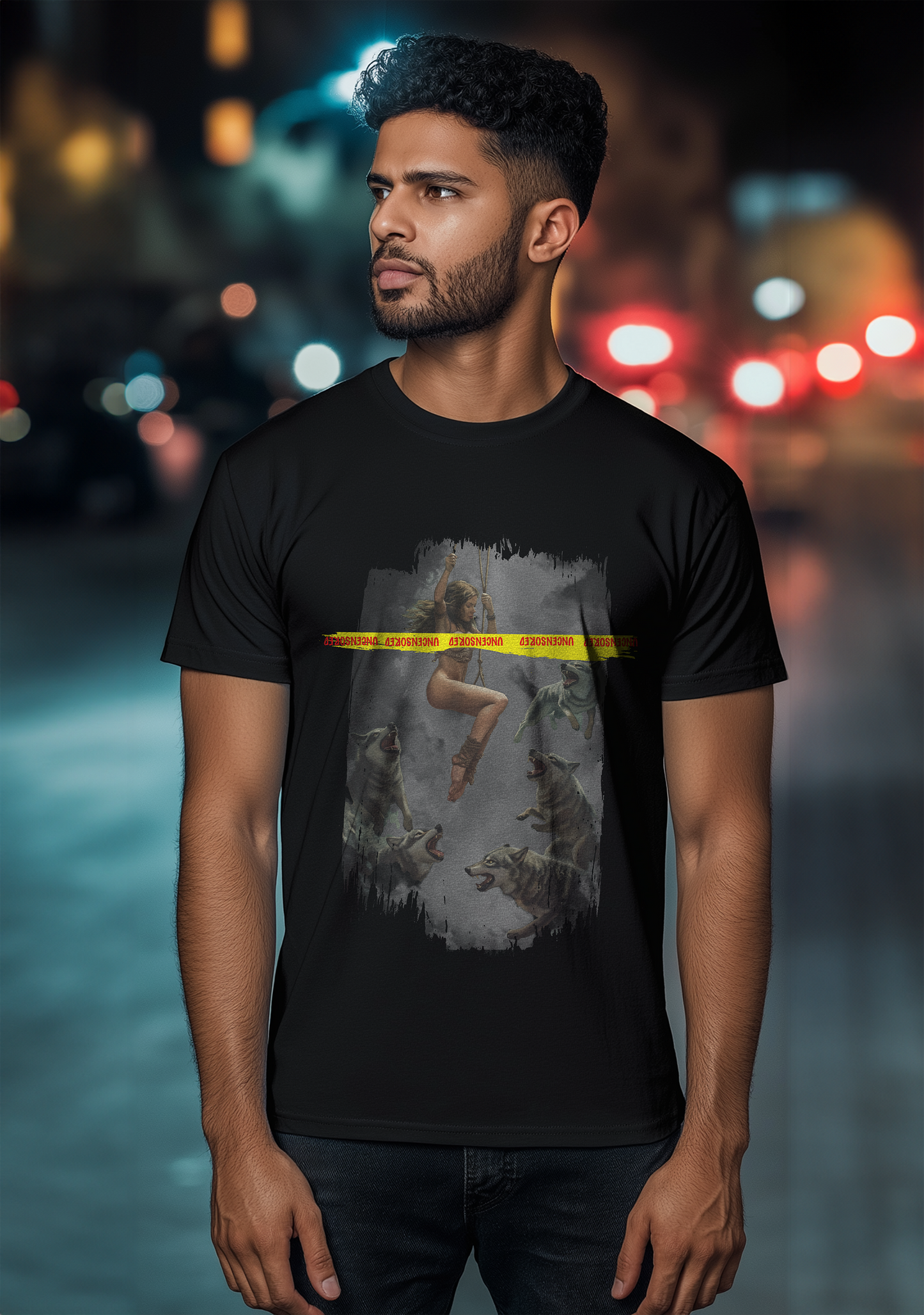 The Wolves and a Girl  - Half Sleeves Men's Tshirt