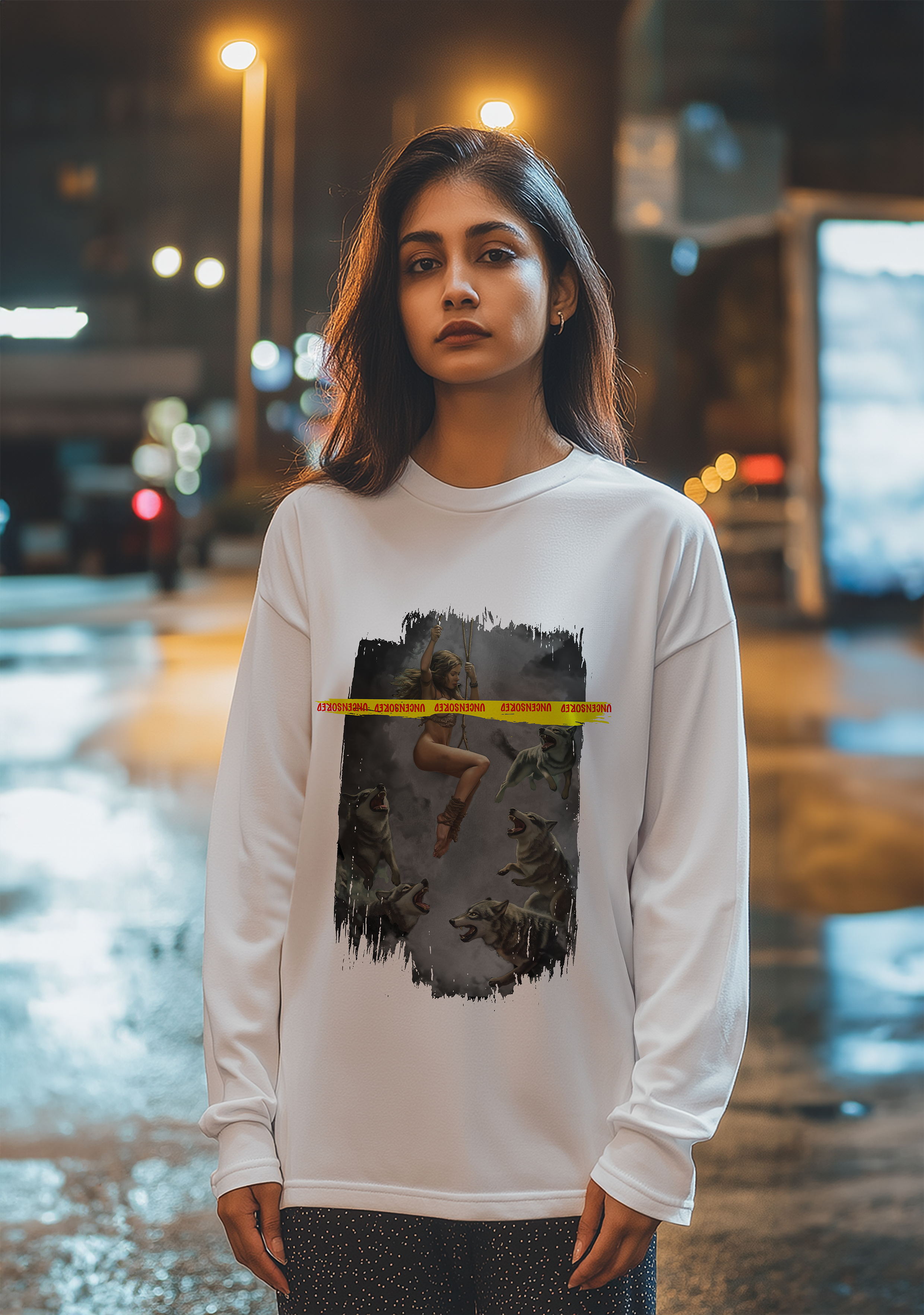 The Wolves and a Girl  - Full Sleeves women's Tshirt