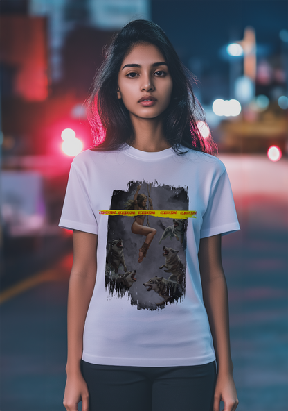 The Wolves and a Girl - Half Sleeves Women's Tshirt