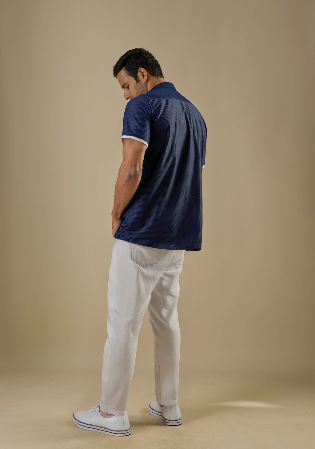 Navy Contrast Pocket Shirt