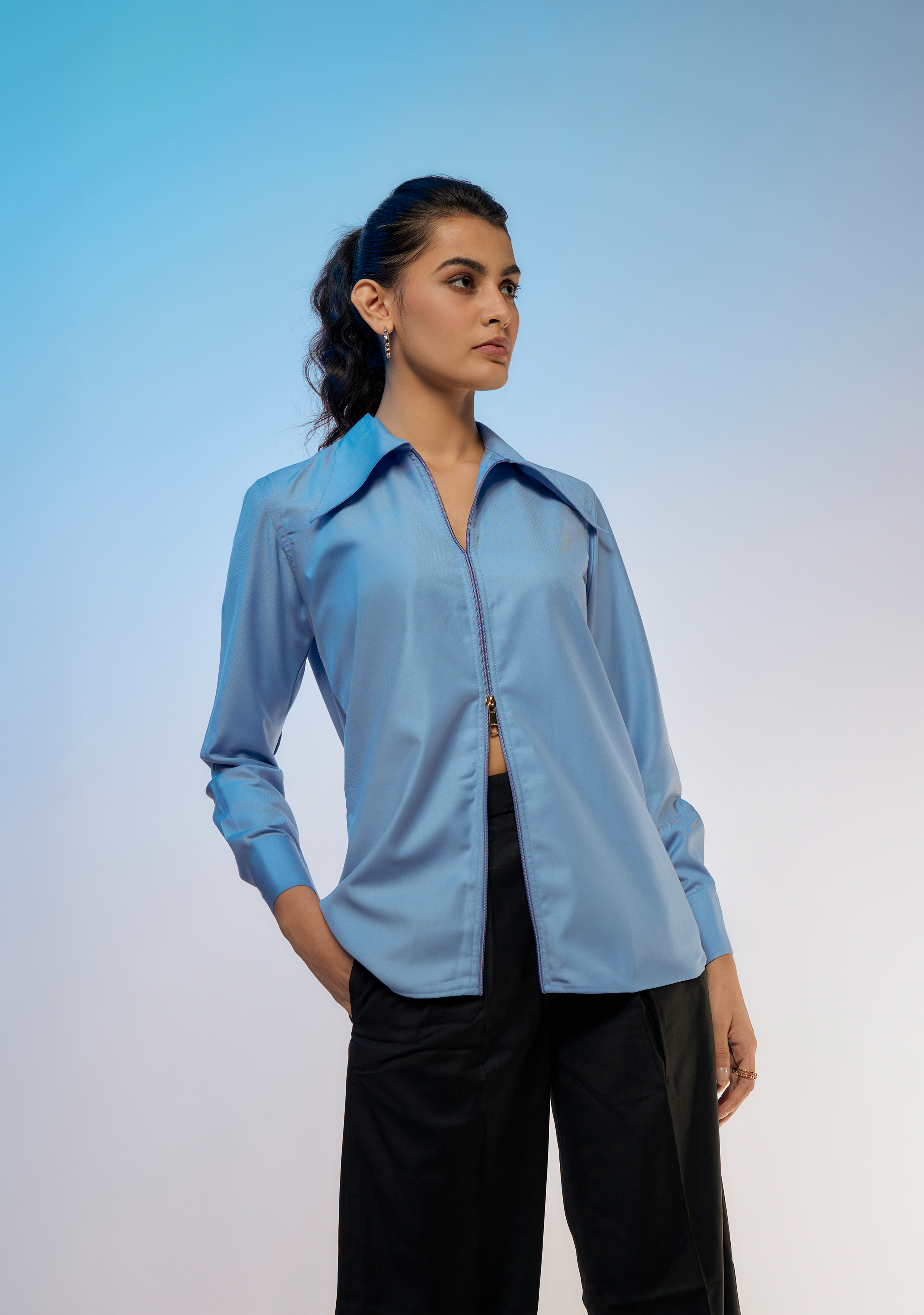 The Ciel Shirt — Women’s Zip-Front Shirt by NoCuff