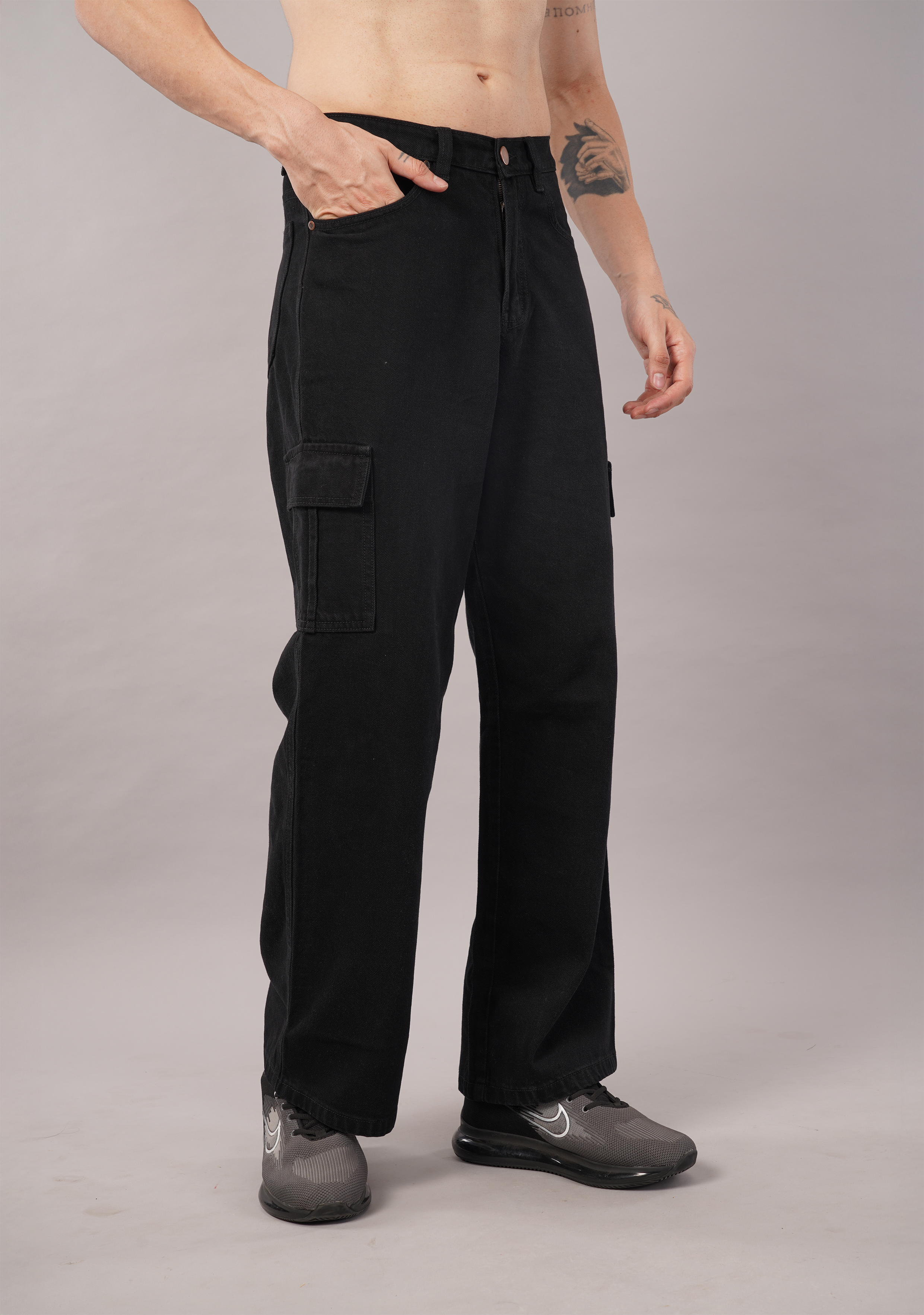 Essential Black Cargo Jeans